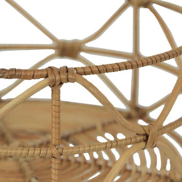 Set of 3 Metal and Rattan Nesting Round Basket Trays - Picture 3 of 5